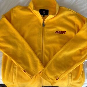Kansas City Chiefs NFL Pro Line Full Zip Soft Shell Jacket Yellow Size XL Fleece